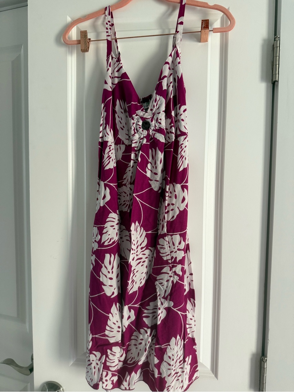 Island Panels Pink & White Tropical Print Dress